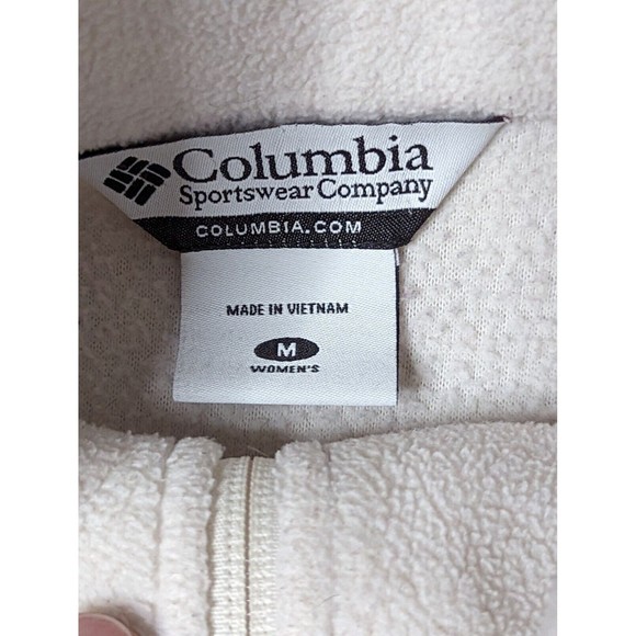 Columbia Jacket Womens Medium Ivory Full Zip Mock Neck Long Sleeve Fleece - Picture 4 of 11